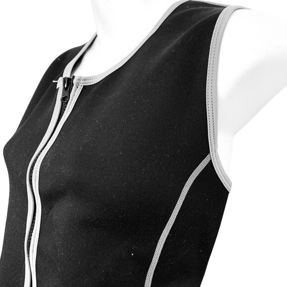 Saunafx Shapewear Waist Trainer Neoprene Vest Full Zip Black Shaper Stretch sz L - Picture 9 of 16